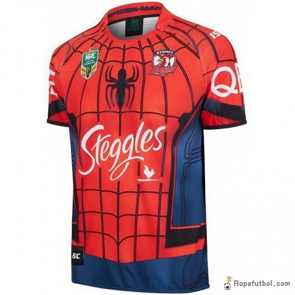 Camiseta Rugby Sydney Roosters Spider Man Marvel 2017 Rojo